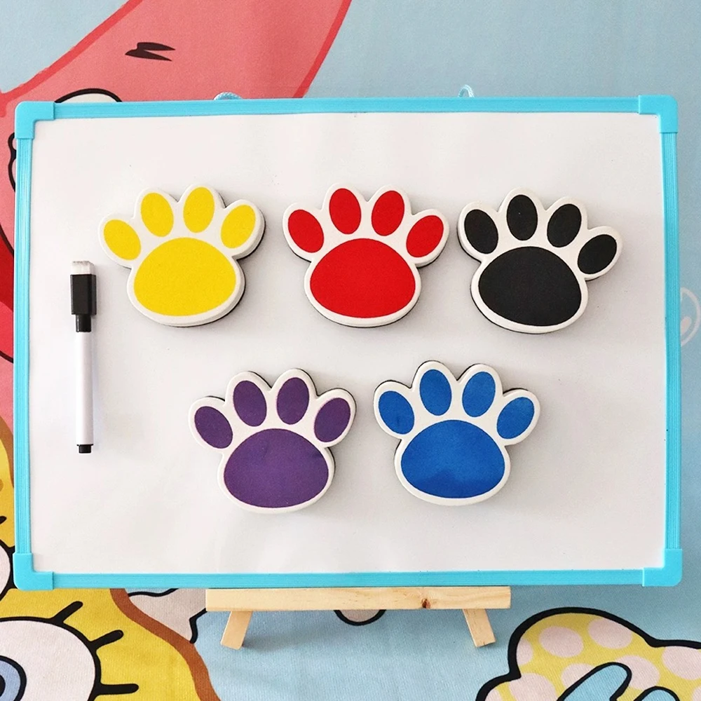 2pcs Magnetic Dry Erase Eraser Paw Shaped Whiteboard Eraser Small Fun Cute Dry for Classroom Students Supplies magnetic whiteboard erasers