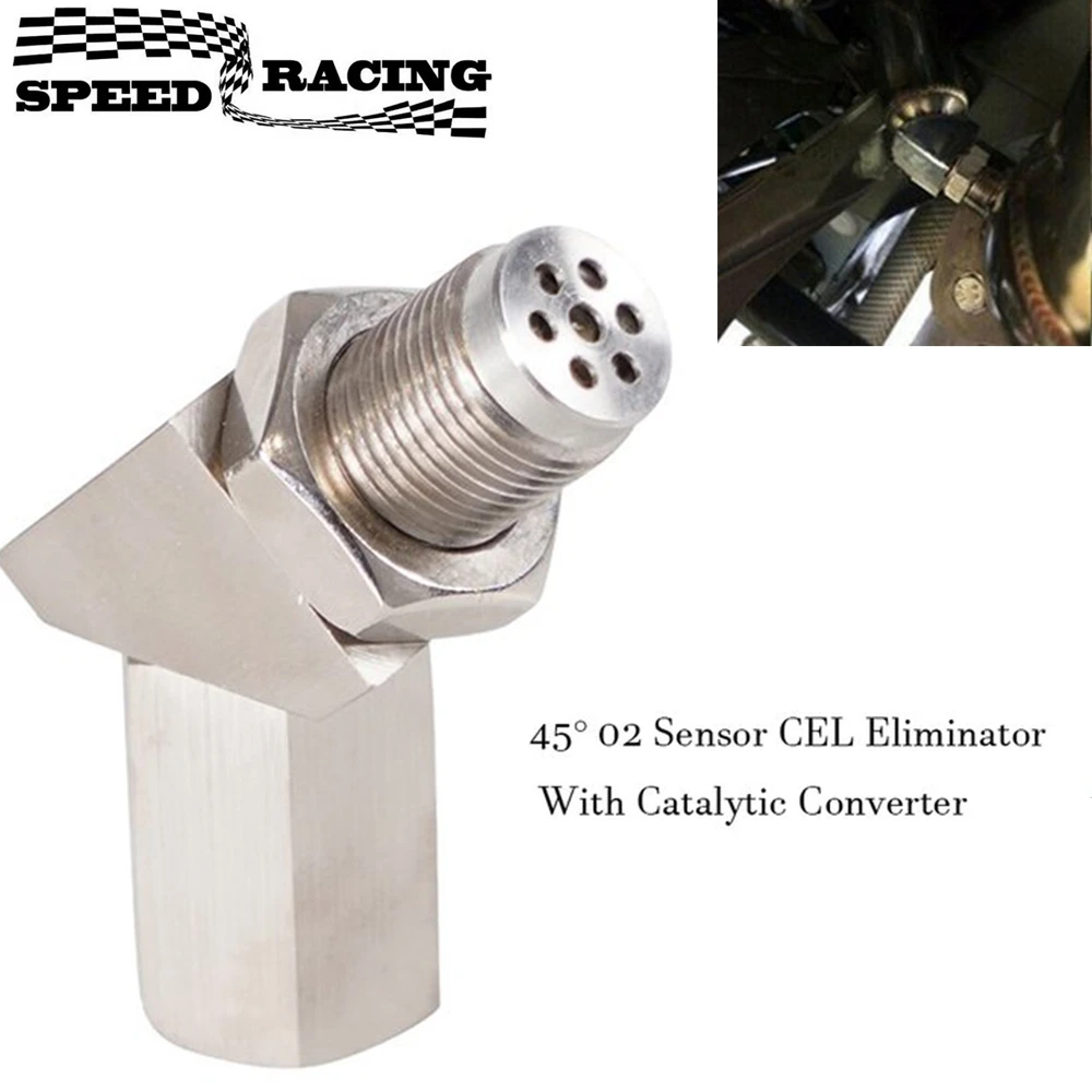 45 Degree O2 Oxygen Sensor Adapter Aluminum Extender