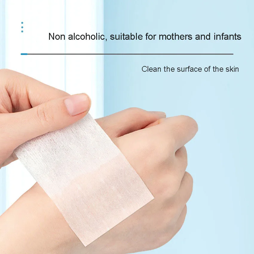 Outdoor Physiological Saline Cotton Pads 100 Pieces for Disinfection Household Wound Care Disposable Skin Cleaning And Care