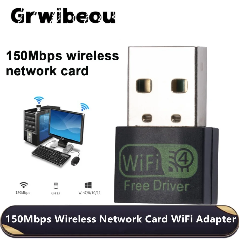 

150Mbps Wireless USB Wifi Dongle Receiver Mini USB Wifi Adapter 2.4GHz Network Card Adapter for PC Desktop Laptop Win7 8 10 11