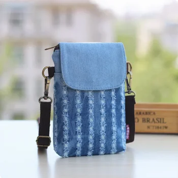Borsa a tracolla per cellulare mini messenger da donna in denim a 3 strati, borsa a tracolla, borsa a mano, portafoglio, borsa da donna 1