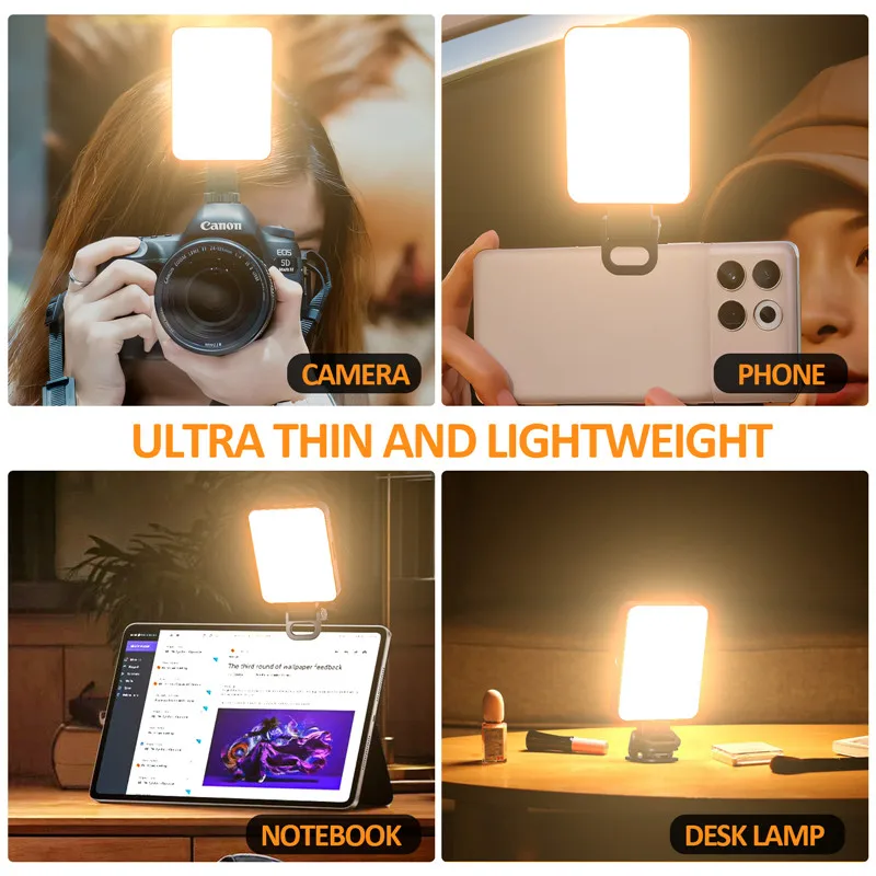 휴대폰용 충전식 휴대용 LED 셀카 라이트, 틱톡, 브이로그, 화상 회의, 셀카용, 128 LED, 3000mAh