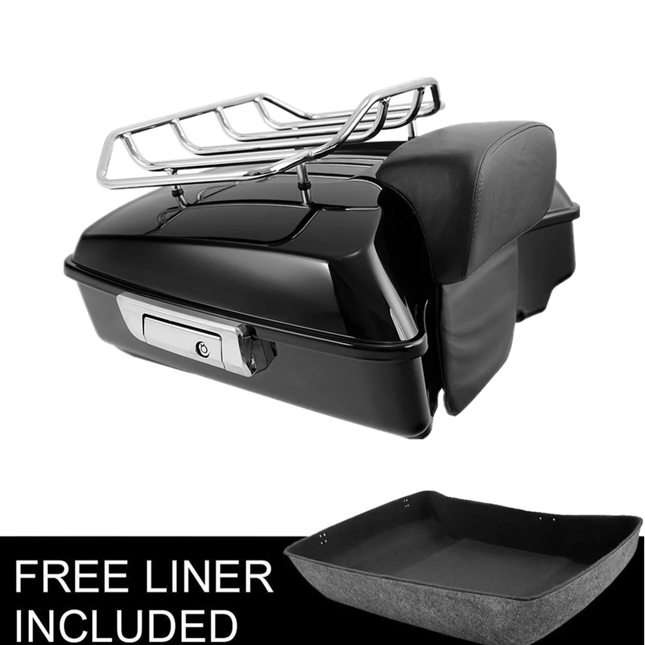 Motorcycle Chopped Pack Trunk Rack Backrest For Harley Tour Pak Touring