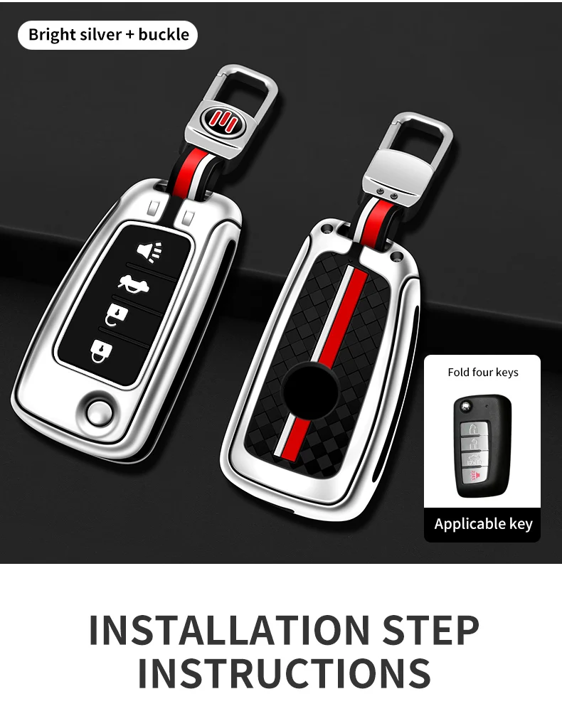 Custodia per chiave a distanza per auto in metallo Shell per Nissan Qashqai X-Trail Juke J11 Murano Tiida Altima Maxima Livina Nismo Sylphy Murano - Sc3e3af742d9a43e2af13fa1ec6853db7p