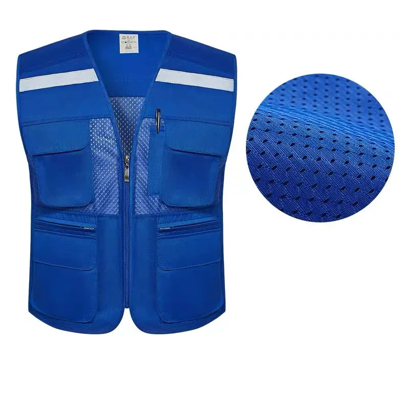 High Visibility Multiple Pockets Breathable Safety Vest Construction Site Night Riding Safety Clothing reflective vest safety vest high visibility vest mens work vest