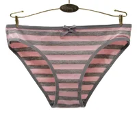 Culotte en coton rayé pour femme, slip taille moyenne, sous-vêtement doux, haute qualité, sexy, grande taille, M, L, XL, ensemble de 6 pièces 6