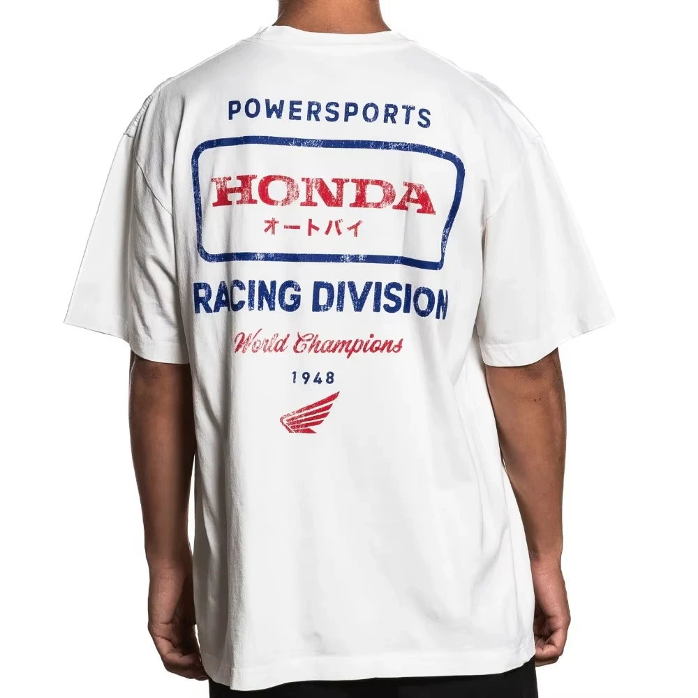 혼다 트렌디 핫 아이템 남성 및 여성 티셔츠 여름 트렌디 티 혼다 빈티지 봄, 가을 오토바이 사이클링 탑