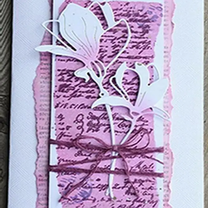 Magnolias Flowers Metal Cutting Dies Stencil Scrapbooking Diy Album Stamp Paper Card Embossing Decor Craft Knife Mould
