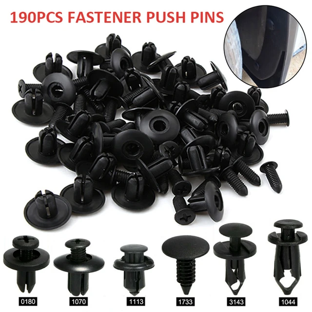 190Pcs Fastener Remover Kit 6 Size Auto Push Pin Rivets Set Plastic Car  Plastic Rivets Fasteners