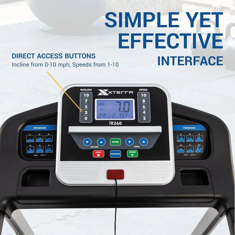 Fitness Premium Folding Smart Treadmill Compact Design 250+ LB Weight Capacity Powerful Motor Fitness App Included with Purchase