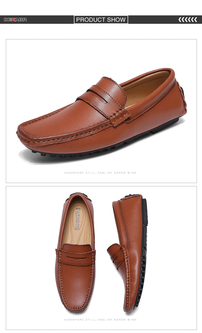 DEKABR Loafers Shoes Men Spring Clasicc Vintage Comfy Flat Moccasin Fashion Men Slip-on Boat Shoes For Men Casual Shoes