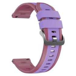 Dual - Color 22mm Silicone Watch Band Replacement - 1PCS 22MM (A - Purple Wine Red)