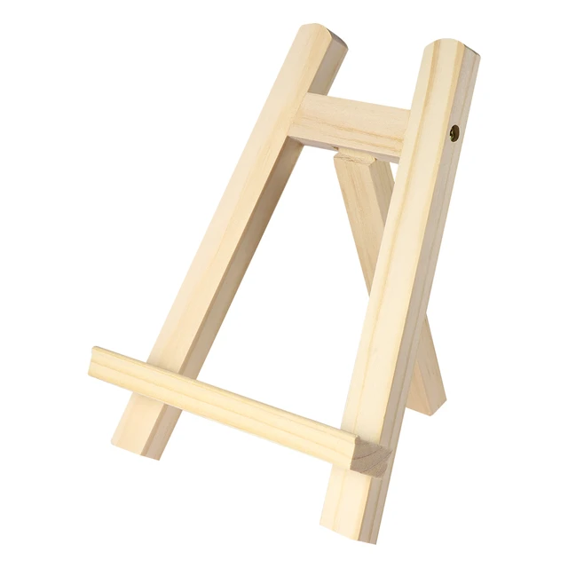 1Pc Easel Stand, Portable Natural Wood Painting Easel Photo