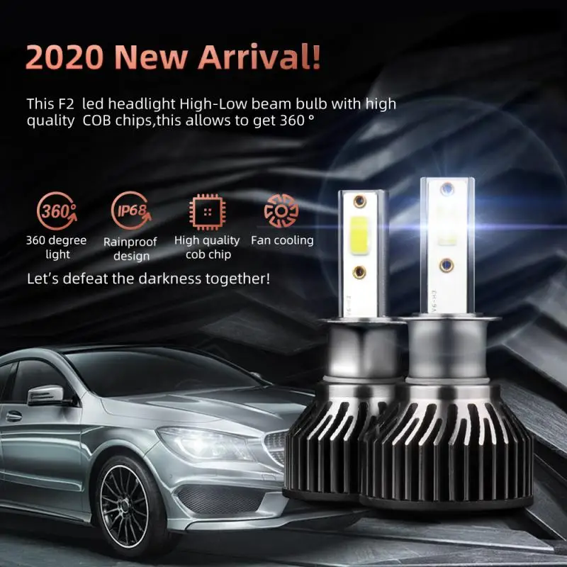 

1 Pair COB H3 50W 5000LM LED Car Headlight Kit Turbo Light Bulbs 6000K Signal Lamp Automobiles, Parts & Accessories