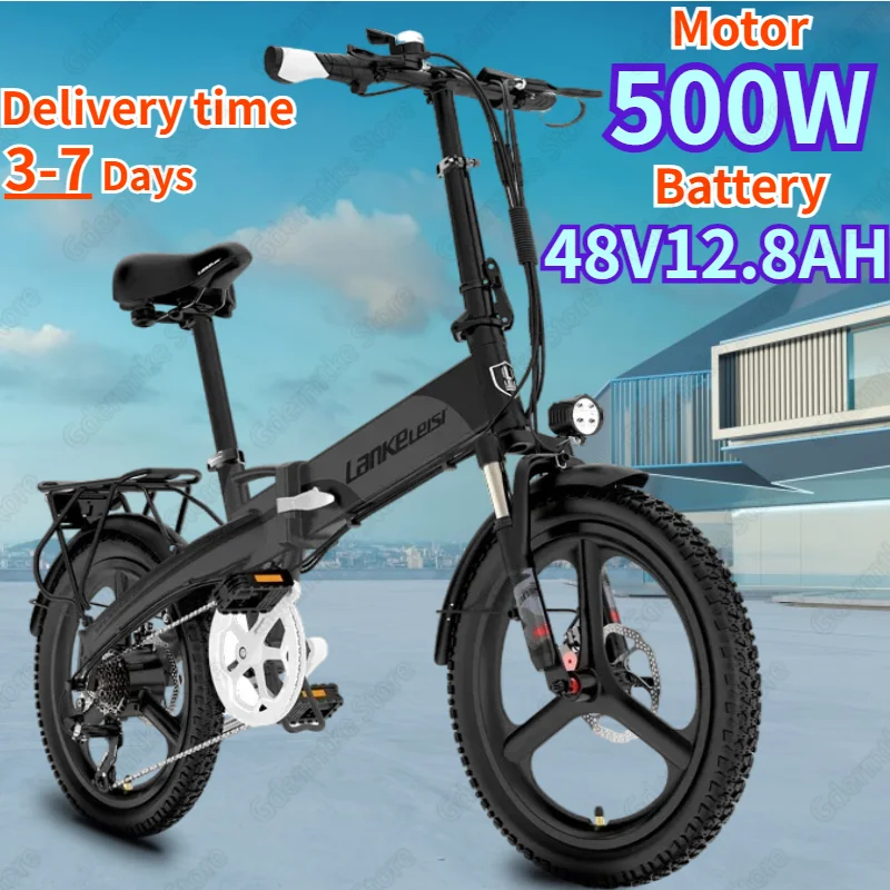 Electric-Bike-Folding-500W-Motor-48V12-8AH-Built-in-Lithium-Battery-E ...