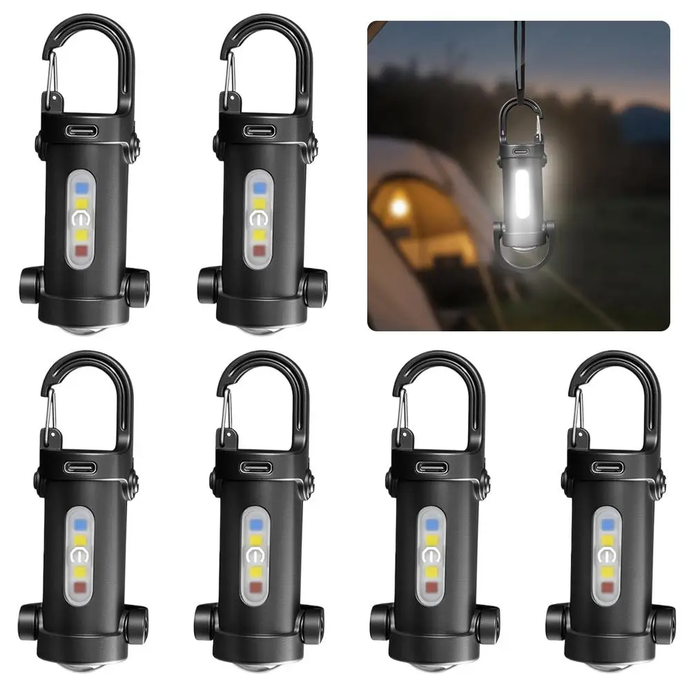 Portable LED Keychain Light 1/2/3/5pcs Portable LED Keychain Light Rechargeable Waterproof Mini Flashlight Ultra Bright Camping Pocket Lamp Multi-Function