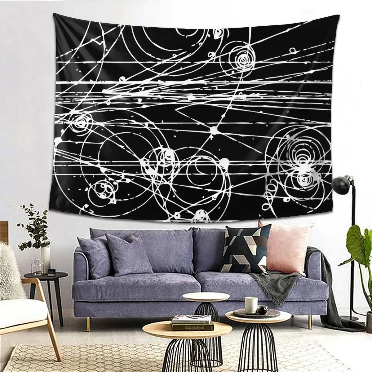

Particle Tracks (dark) Aesthetic Home Tapestry Hippie Wall Hanging Tapestries on the Wall for Living Room Bedroom Dorm Room