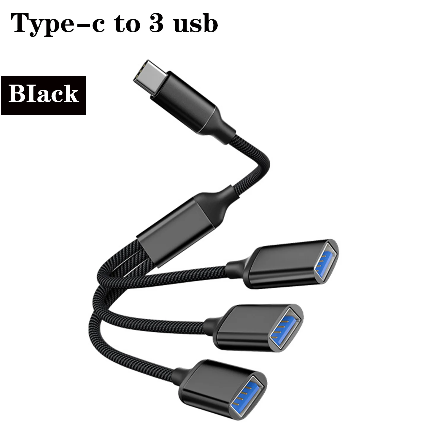 3-Port USB Extension Hub with Male to Female Splitter Cable