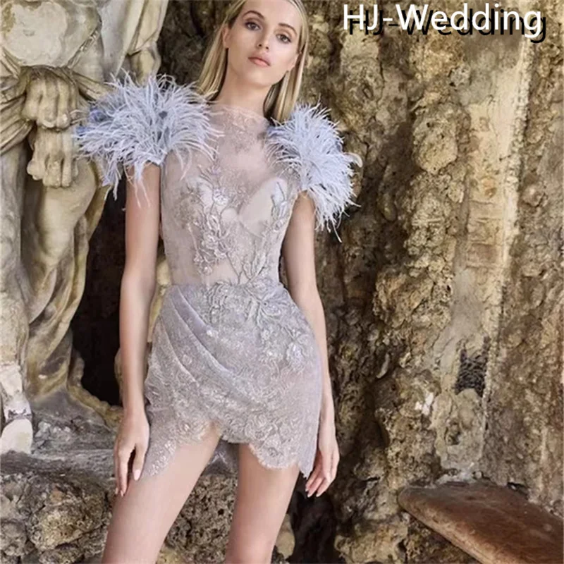 

Classic Sleeveless Evening Dresses Elegant Feathered Floor Length Gowns Vestidos Stylish Side Slit Prom Dress 2024