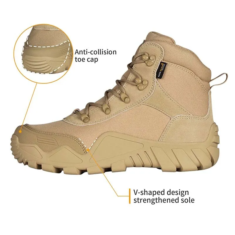 Hiking Shoes Combat Boots FREE SOLDIER Waterproof Hiking Work Boots Men's Tactical Boots Lightweight Military Breathable Desert