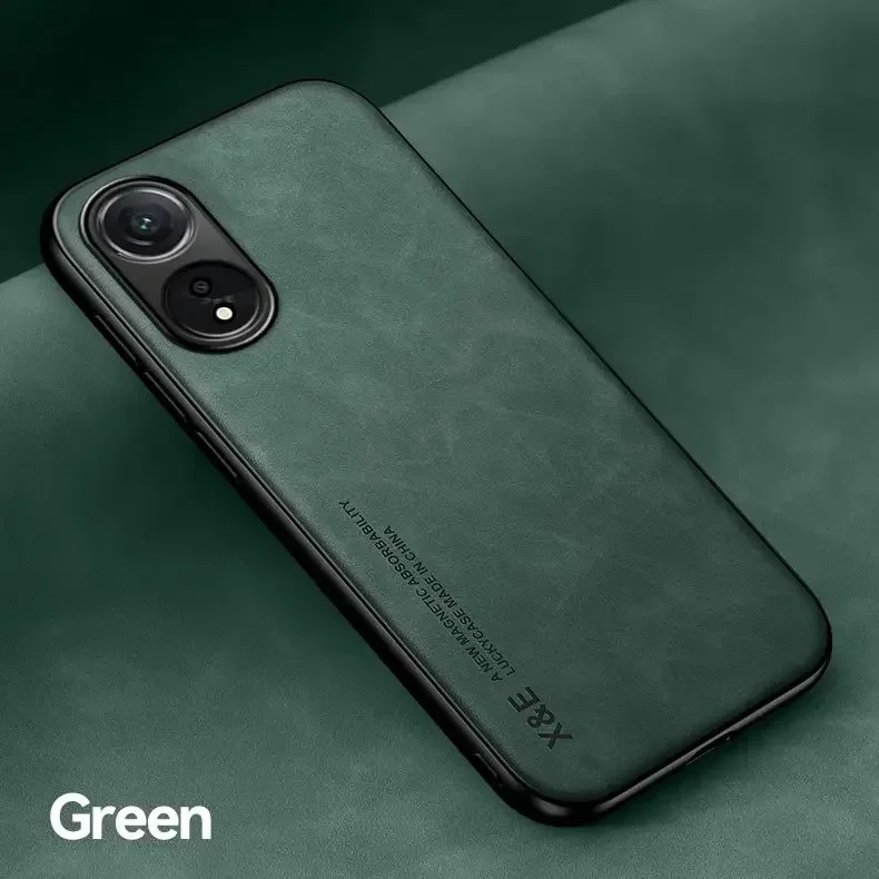 Leather Shockproof Phone Case with Magnetic Protection