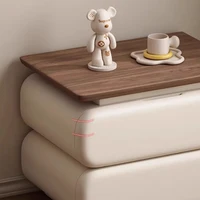 Cream Style Bedside Table Space Saving Design Trendy Simple Nightstands Storage Drawers Mesita De Noche Bedroom Furniture 4