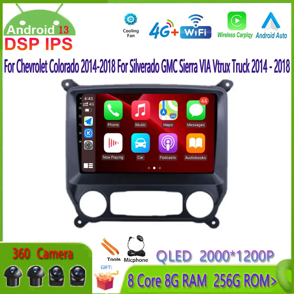 

10" Android 13 Car Stereo Radio For Chevrolet Colorado 2014-2018 For Silverado GMC Sierra VIA Vtrux Truck 2014 - 2018 No DVD