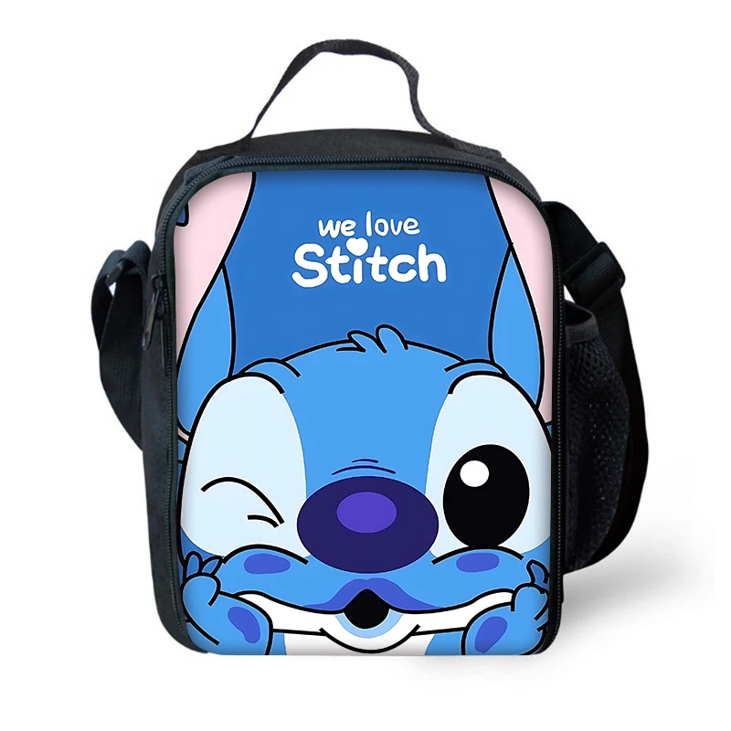 

Cartoon S-stitchs Angel Insulated Large Capacity Bag for Boy Girl Student Outdoor Picnic Resuable Thermal Cooler Lunch Box