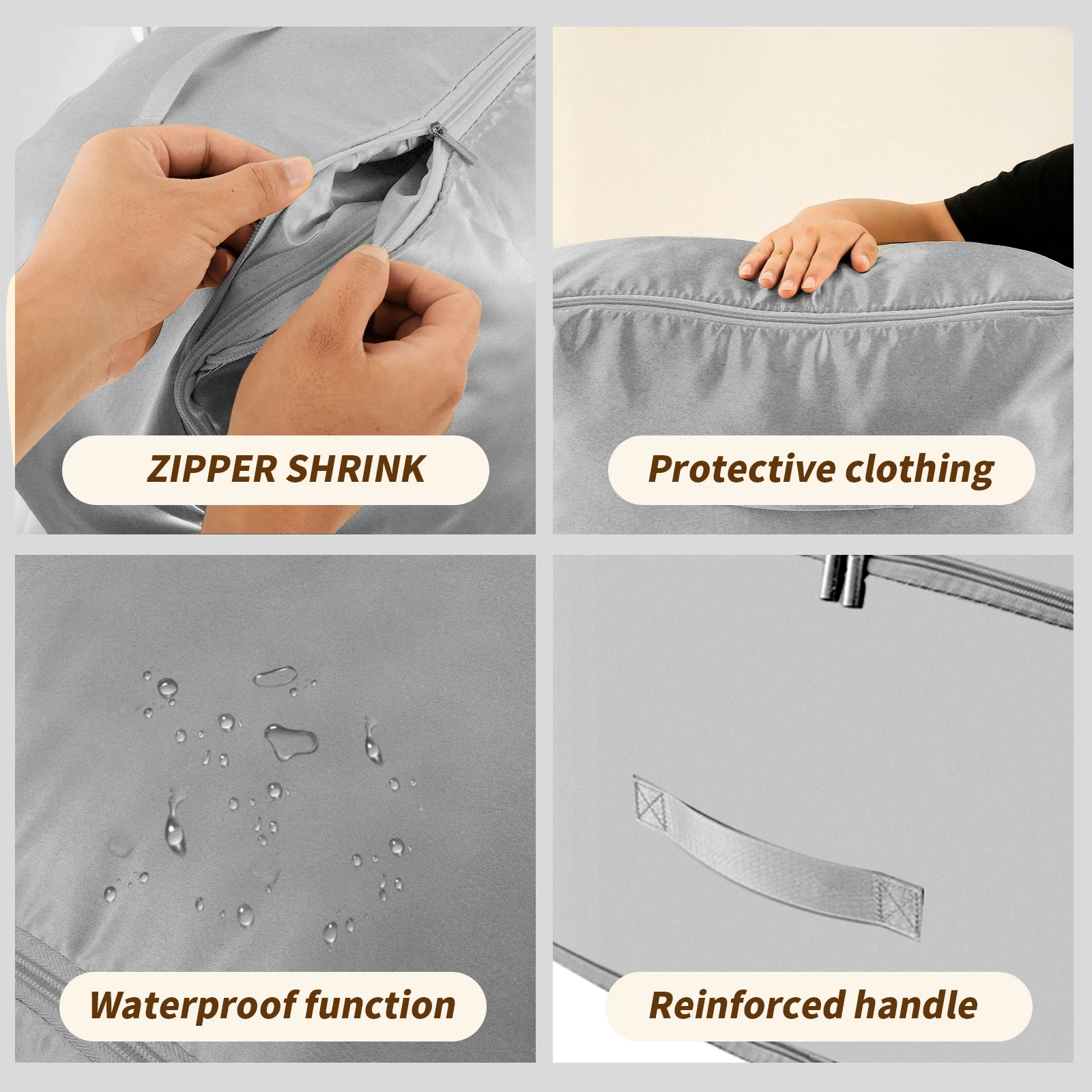Clothes Storage Bag Foldable Space Saving Self Comforters Organizer Bag 132L Dustproof and Moisture-Proof Large Capacity 5