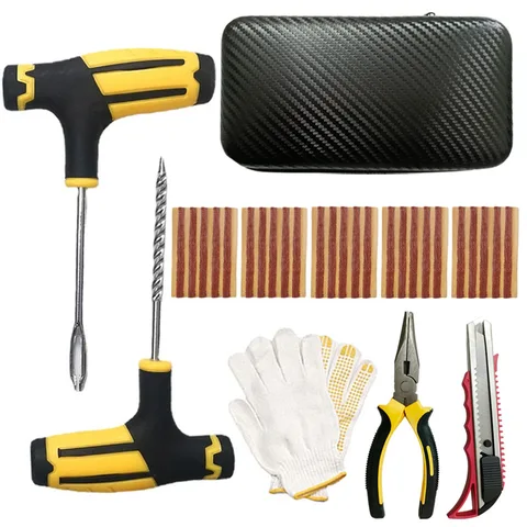 Tire Repair tools Kit Tubeless Tyre Puncture Repair Kit Studding Tool Set Bike Tire Replacement Tool Moto Tire Repair Tools
