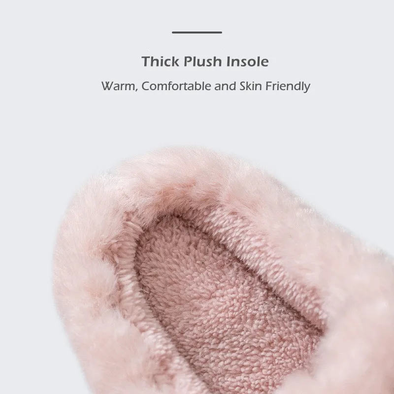 New Winter Slippers for Women Men Indoor Furry Warm Home Shoes Soft EVA Thick Sole Plush Women Couples Cute Platform Slides 6