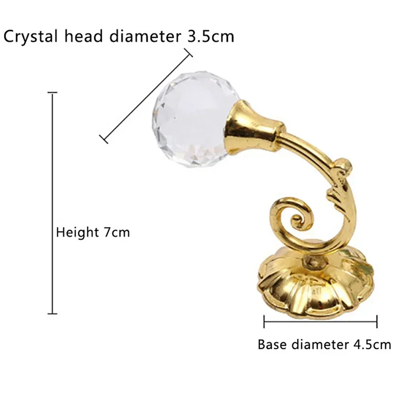 

Curtain Hooks Wall Rods Crystal Glass Metal Holder Holdback Large Accessoires Hanger 2pcs Tie Back