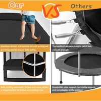 Trampoline for Kids Trampoline 6FT with Swing & Basketball Hoop - Rectangle Indoor ASTM Baby Recreational Small Trampoline 2