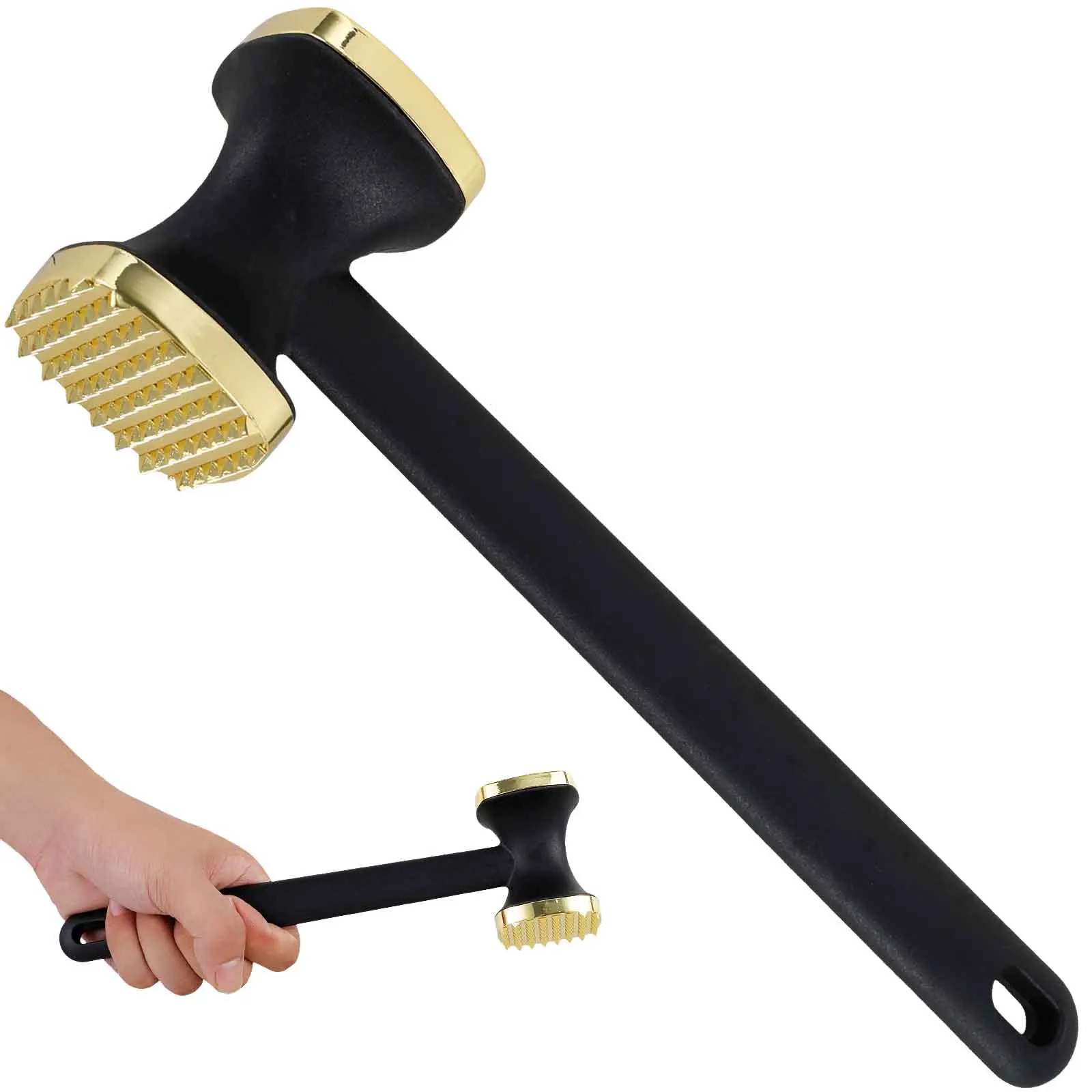 Steak Hammer Mallet Large Meat Tenderizer Mallet Tool Double-Sided Zinc Alloy Meat Tenderizer Hammer Cooking Kitchen Tools