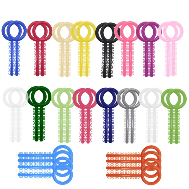 40pcs/bag Dental Orthodontics Elastic Elastomeric Ligature Ties Dental Ligating Modules /ligature ties Colourful