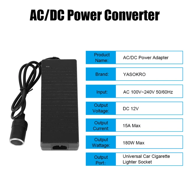 12V Power Supply DC 12 Volt 15A LED Power Adapter 180W with EU AU UK US  Plug for LED Lights CCTV PC