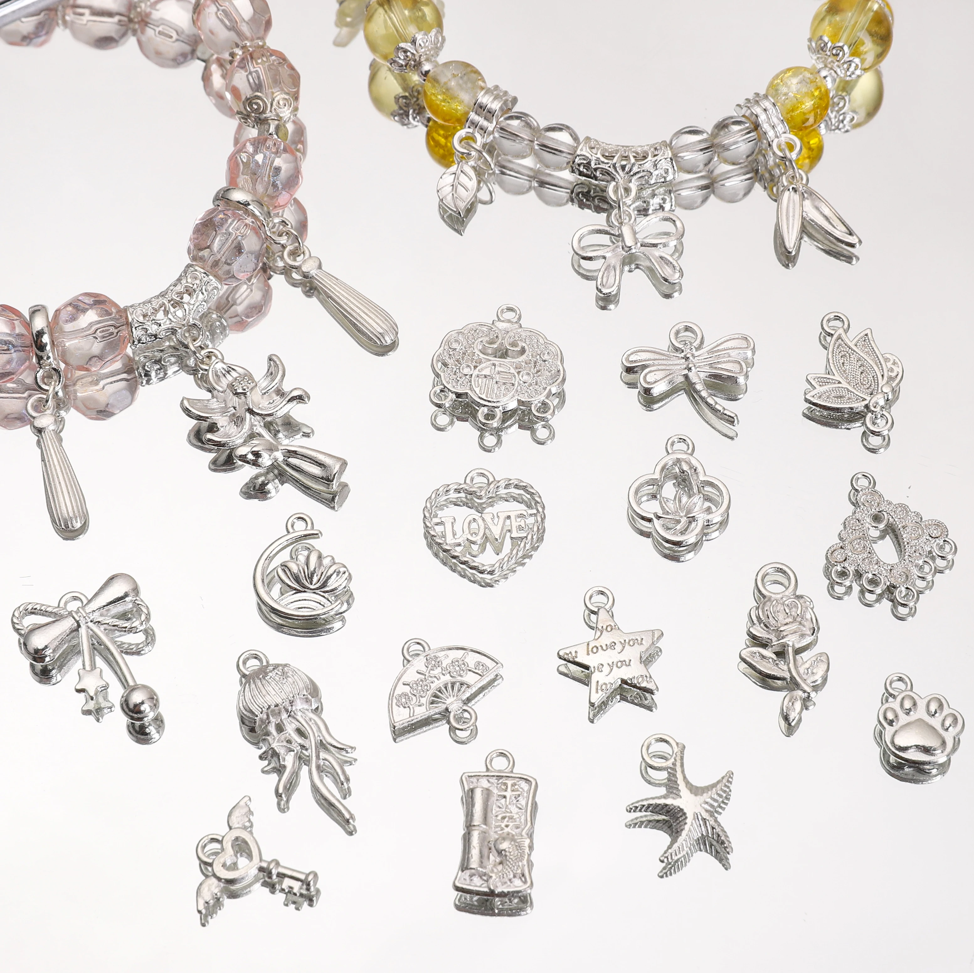 Versatile Silver Tone Alloy Charms
