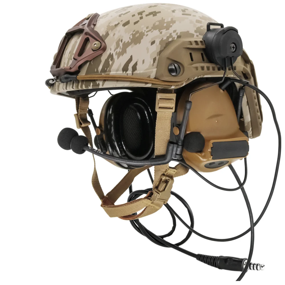 TAC-SKY Dual Communication COMTAC II Tactical Helmet ARC Track Adapter Bracket Version Noise Cancelling Pickup Shooting Headset