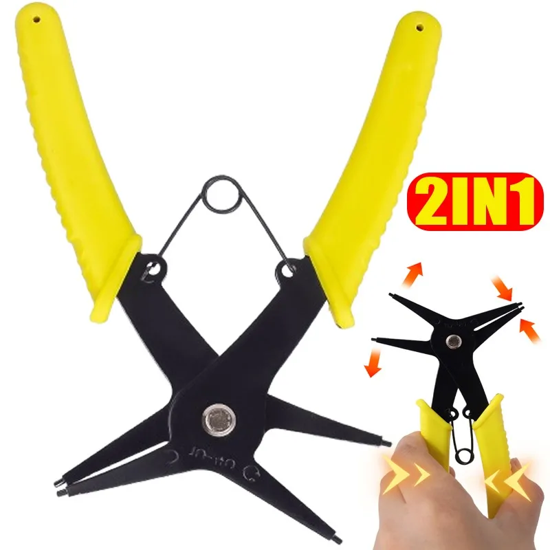

2in1 Snap Ring Plier Multi Tools Multi Crimp Tool Internal External Ring Remover Retaining Circlip Pliers Professional Hand Tool