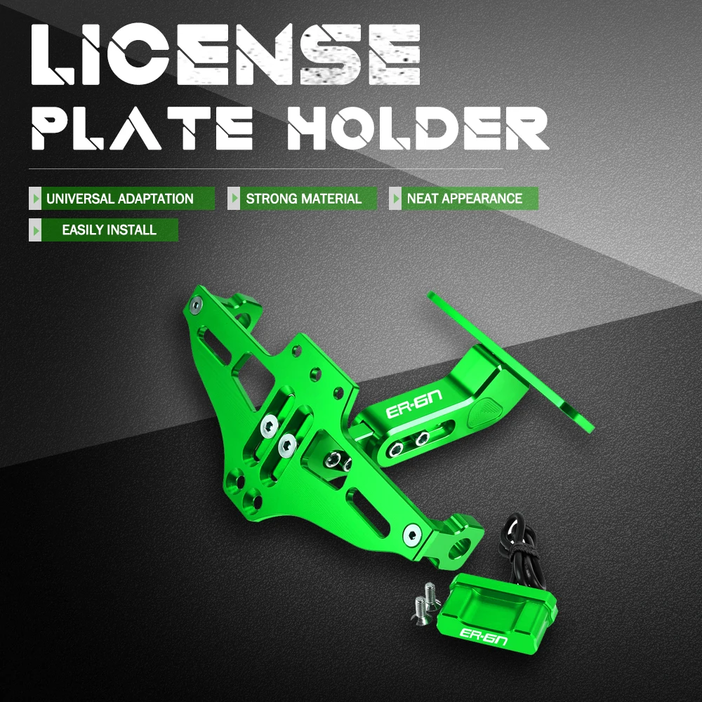 

Motorcycle License Plate Bracket Licence Plate Holder LED Turn Signals Light For Kawasaki ER6N ER-6N ER 6 N ER 6N 2005-2023 2020