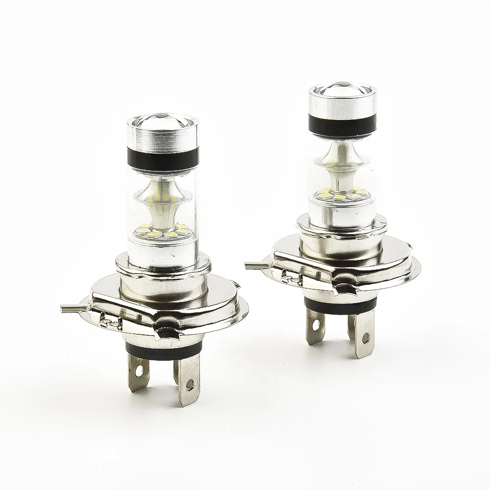 

2pcs Car H4 LED Lights High Low Beam Driving White Lamp 100W 6000k Car Exterior Accessory Tail Lights Indicator
