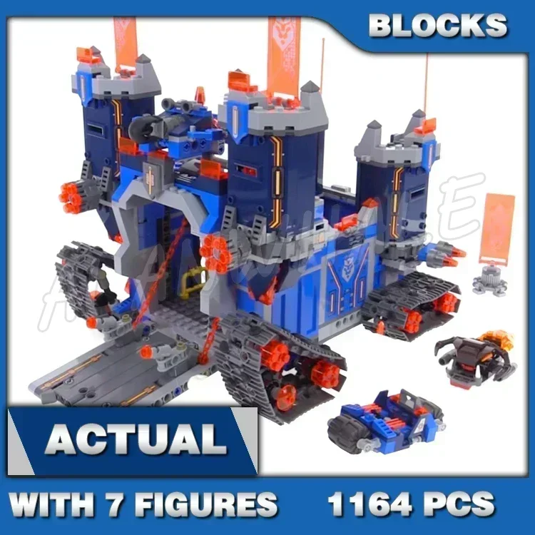 1164Pcs Nexoes Knights 2 In1 Battle Rolling Castle The Fortrex Headquarters 10490 Building Blocks Set Compatibile Con Il Modello