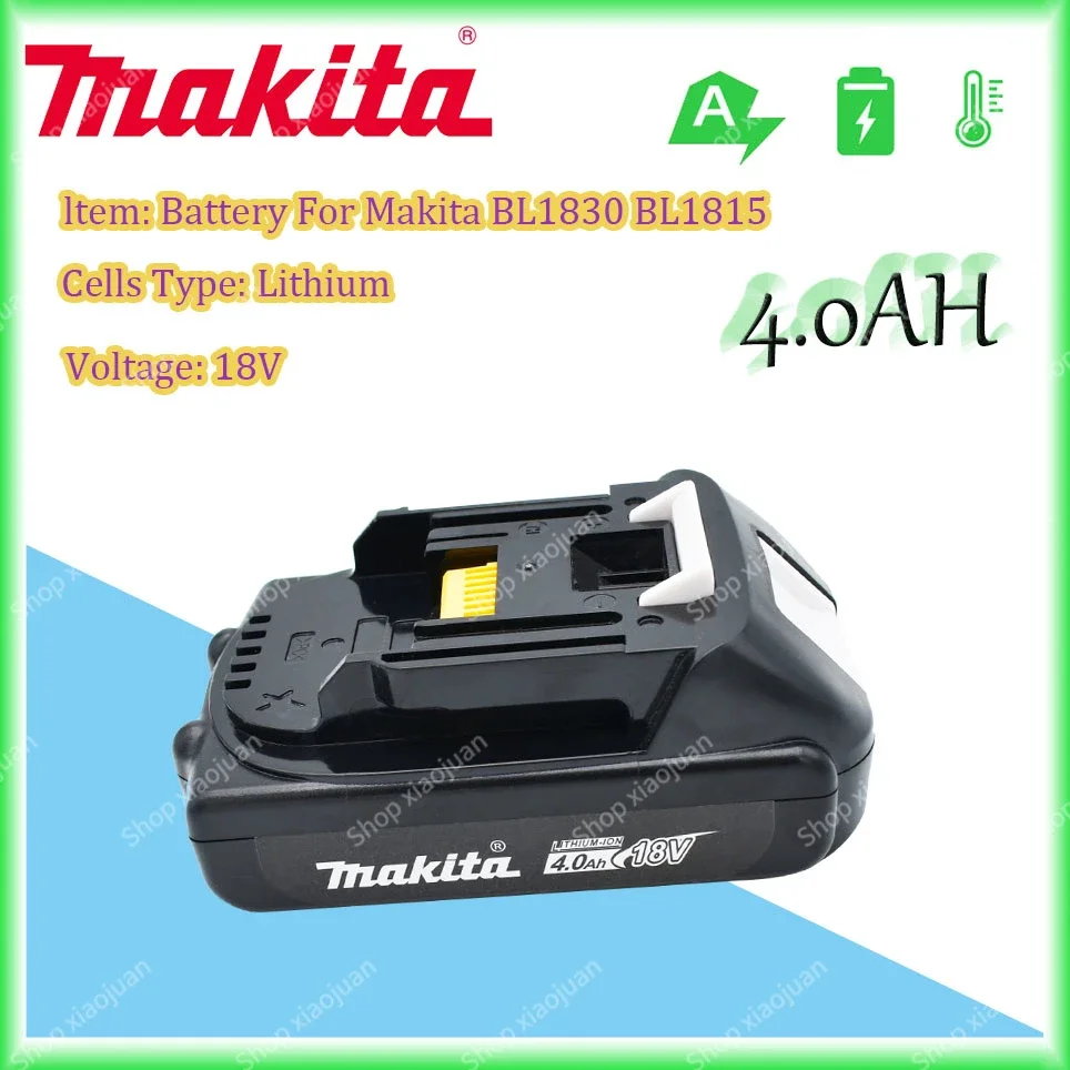 

Makita Rechargeable 18V 4.0Ah Li-Ion Battery For Makita BL1830 BL1815 BL1860 BL1840 194205-3 Replacement Power Tools Battery
