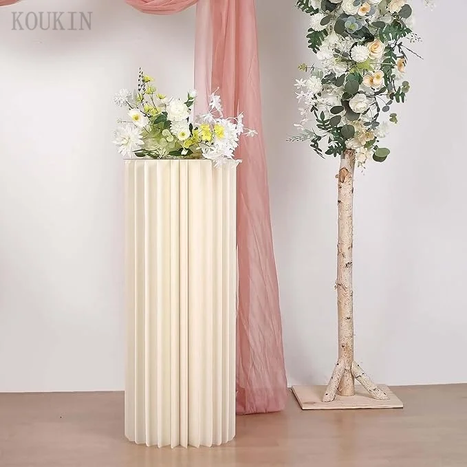 Weiße zylindrische Halterung, runde Basishalterung, faltbare Halterung, verwendet für Party, Geburtstag, Hochzeitscenter-Display-Dekoration – Detail 10