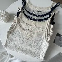 Floral Print Lace Trim Camis Women Summer New Bow Slim Sleeveless Crop Tops Vest Sweet Cute Sexy Preppy Style Tank Top Y2k Chic - Image 5