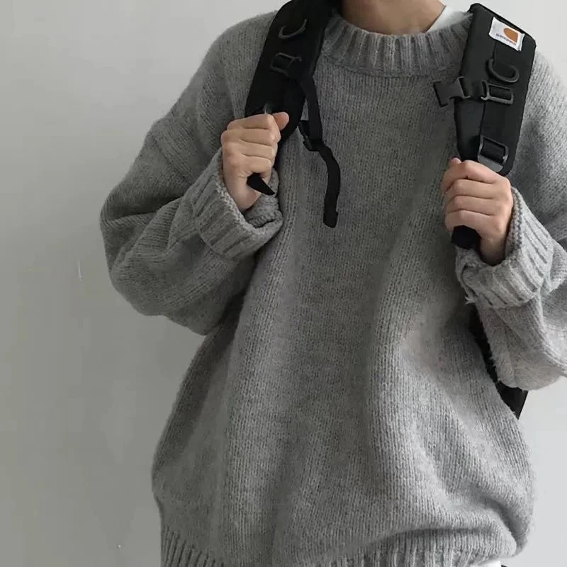 2024 New Spring And Autumn Sweater Korean Edition Men Loose And Handsome Business Travel Trend Couple Knitted Shirt Long Sleeve