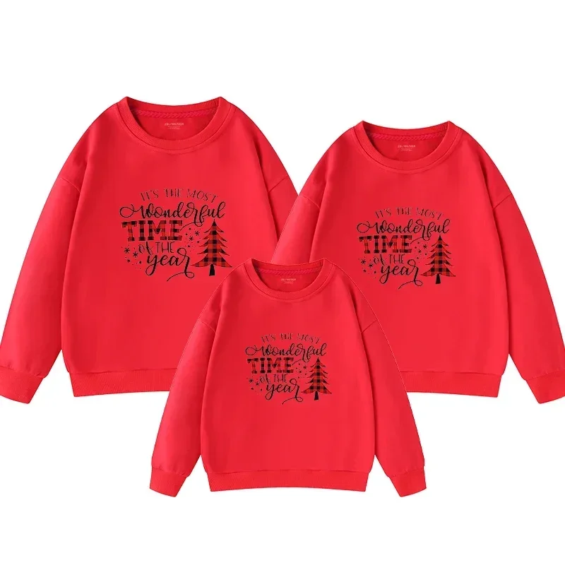 thumbnail image 1 of Camisetas navideñas para madre e hija, sudaderas para padre e hijo, conjuntos familiares de invierno a juego, camisas estampadas de Papá Noel, jerséis casuales, 1 of 5