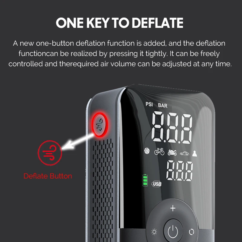 Air Pump Wireless Tire Air Injector 7.4V Automobile Automatic Pump Portable Electric Air Pump Compressor for Bicycle Surfboard Inflator