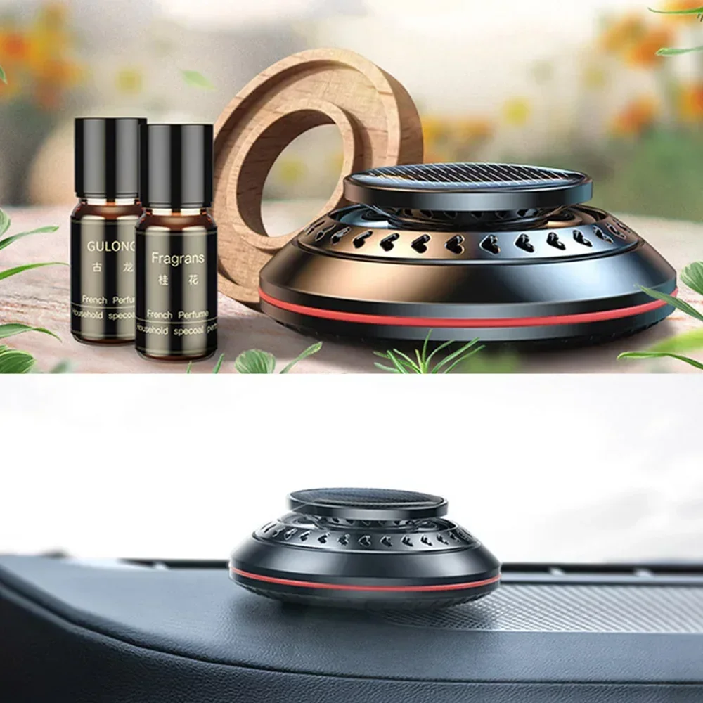 

Car Fragrance Microwave Molecular Diffuser Rotary Essential Oil Diffuser Car Perfume Dashboard Decorations Odor Removal