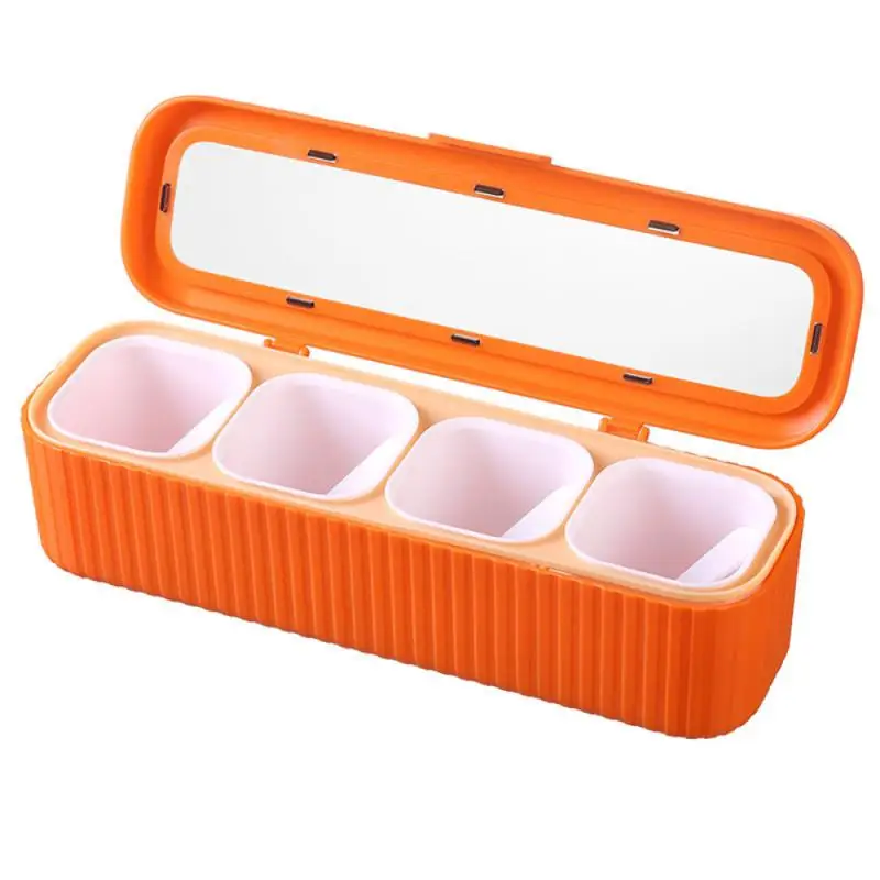 

Kitchen four compartment condiment box household combination set condiment jar integrated MSG salt sugar can storage box
